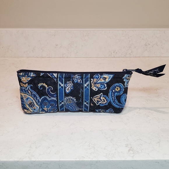 Vera Bradley Brush & Pencil Case - Windsor Navy - Picture 1 of 9